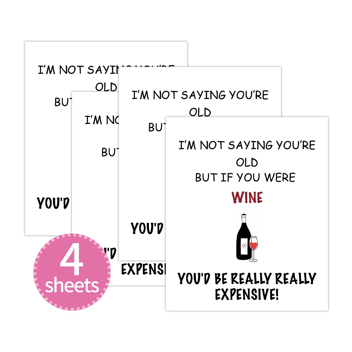 4pcs Funny Wine Bottle Label,  - Medical Label recension och pris